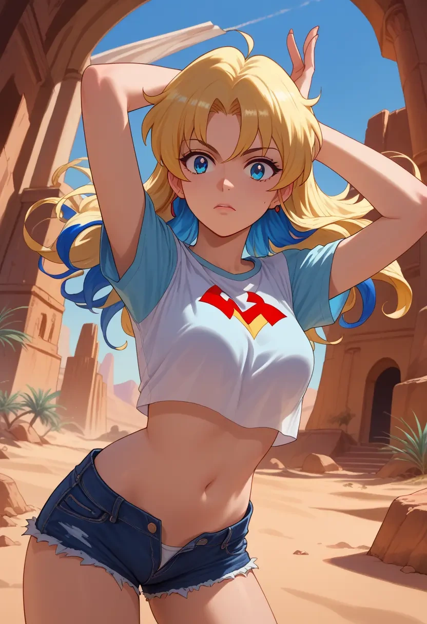 tengen_toppa_gurren_lagann,nia_teppelin,denim shorts  - 