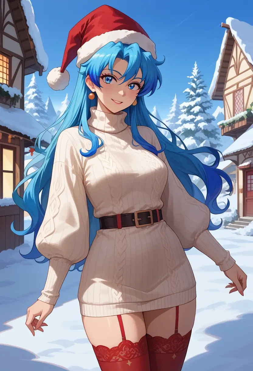 tengen_toppa_gurren_lagann,nia_teppelin,Christmas,sweater dress,stockings  - 