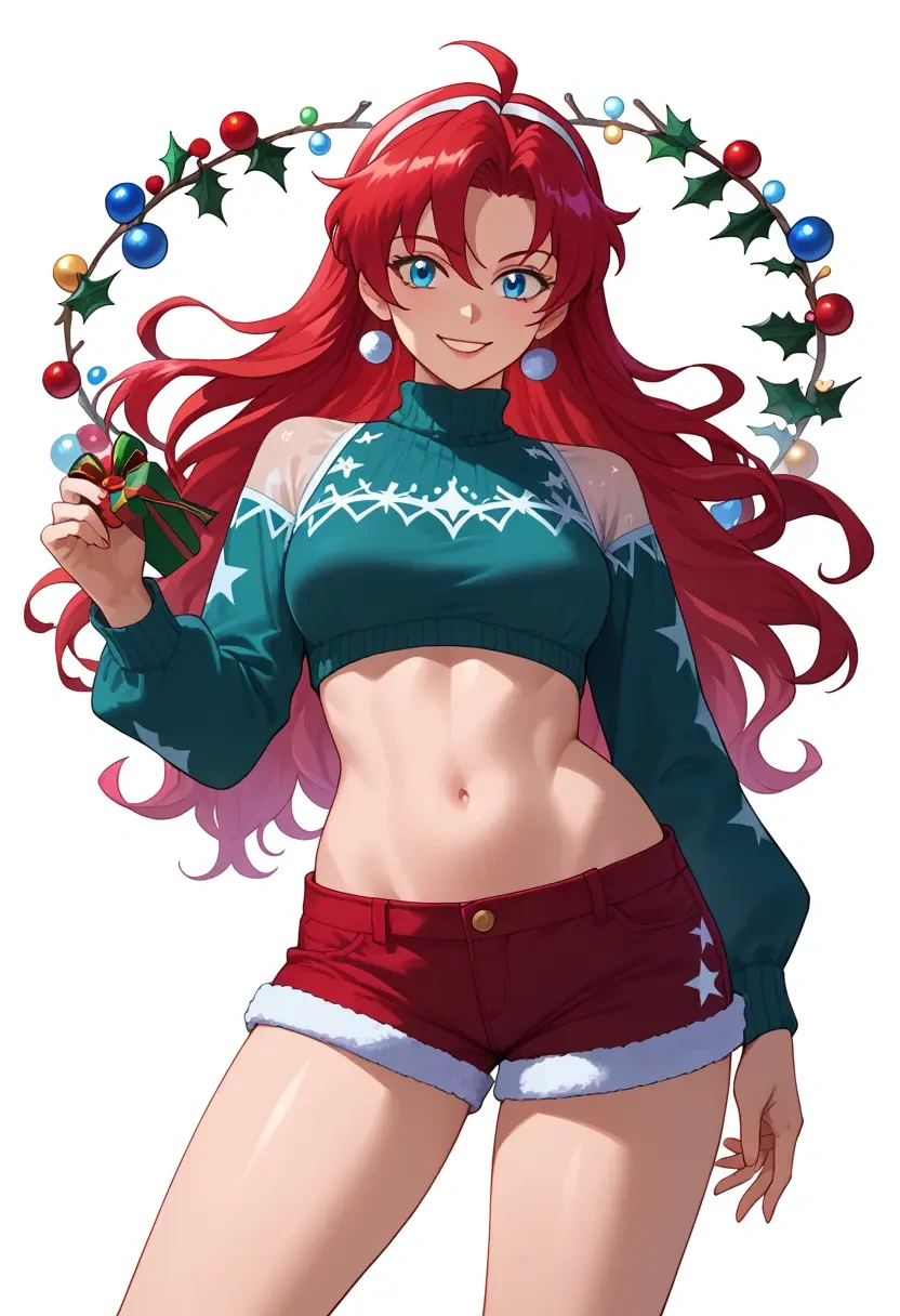 tengen_toppa_gurren_lagann,nia_teppelin,Christmas,red velvet shorts  - 