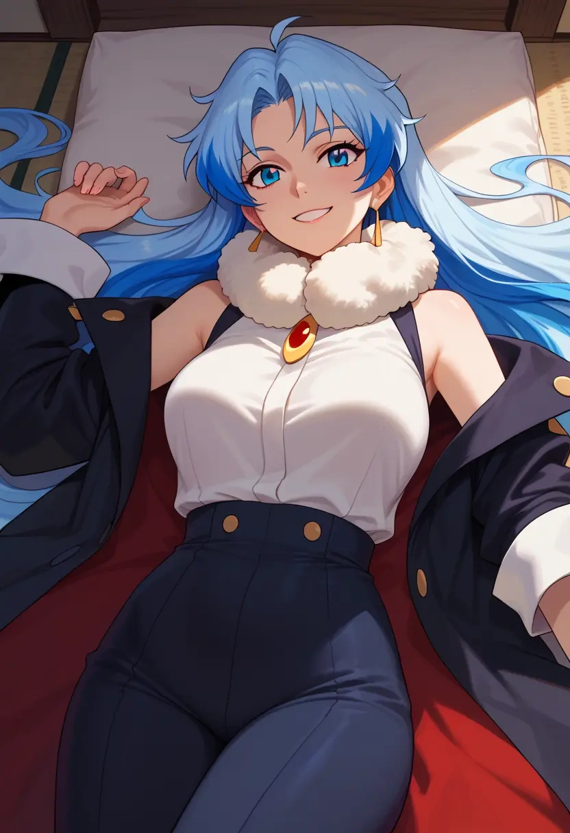 tengen_toppa_gurren_lagann,nia_teppelin,coat,fur-collar,tailored trousers  - 