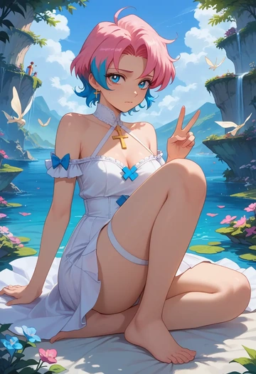 tengen_toppa_gurren_lagann,nia_teppelin,silk slip dress  - AI generated anime art