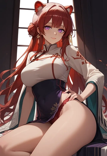 arknights,nian_(arknights),lingerie  - AI generated anime art