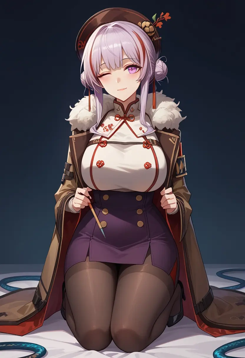 arknights,nian_(arknights),coat,long,double-breasted,pencil skirt  - 