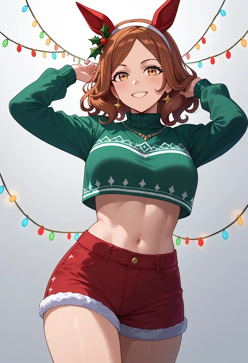 umamusume,nice_nature_(umamusume),Christmas,red velvet shorts  - 