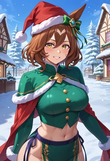 umamusume,nice_nature_(umamusume),Christmas,dress  - AI generated anime art