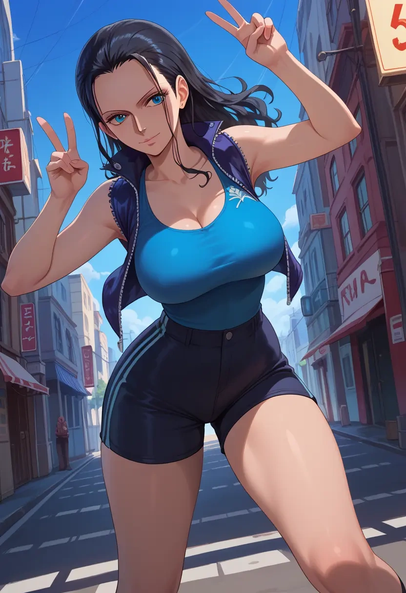 one_piece,nico_robin,athletic,shorts,sexy  - 