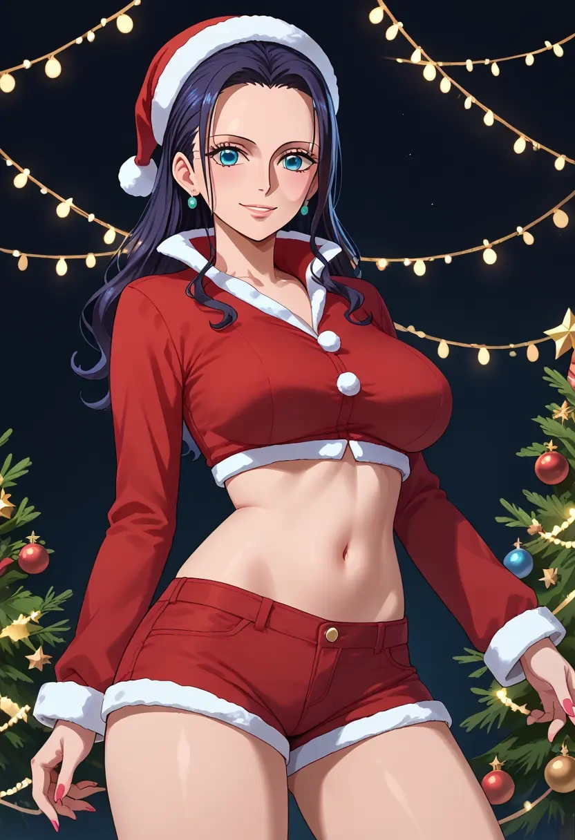 one_piece,nico_robin,Christmas,red velvet shorts  - 