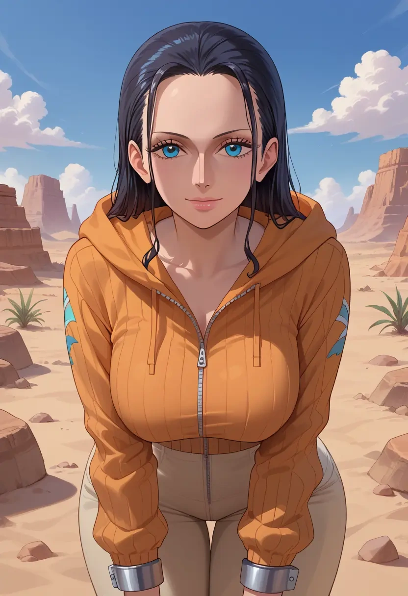 one_piece,nico_robin,hoodie,cropped,high-waisted joggers  - 