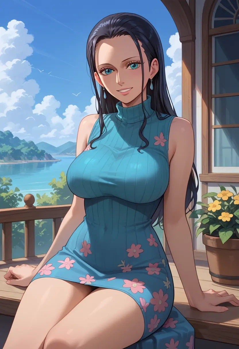 one_piece,nico_robin,turtleneck,knit,maxi skirt  - 