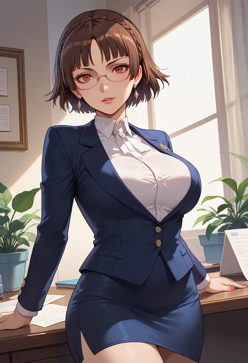 persona,niijima_makoto,OL, glasses,  - 