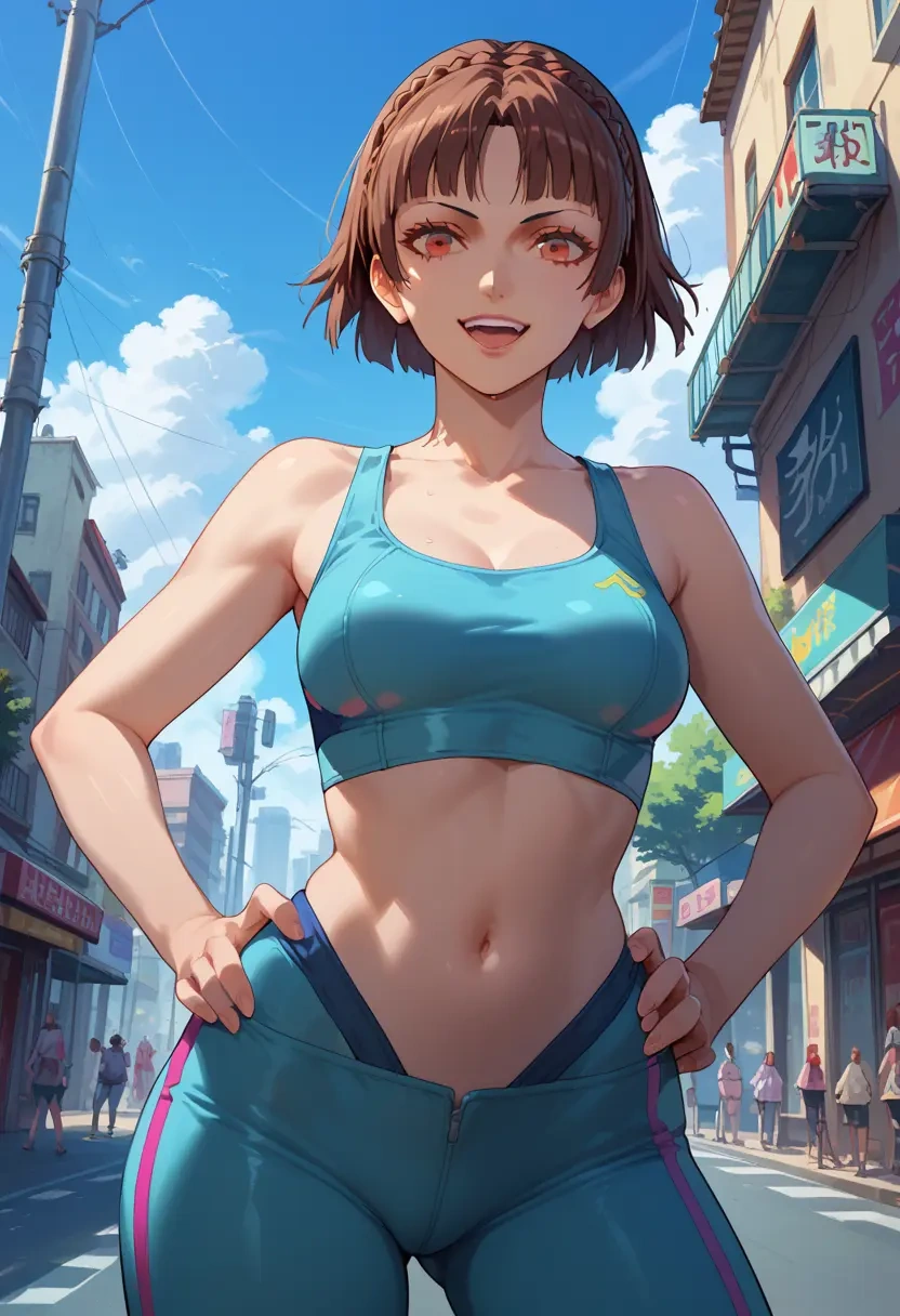 persona,niijima_makoto,tankini top,board shorts  - 