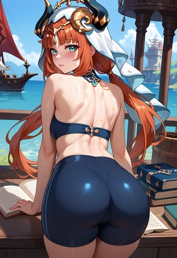 genshin_impact,nilou_(genshin_impact),yoga shorts  - AI generated anime art