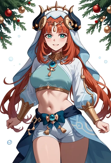 genshin_impact,nilou_(genshin_impact),Christmas,red velvet shorts  - AI generated anime art