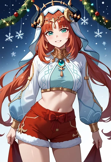 genshin_impact,nilou_(genshin_impact),Christmas,red velvet shorts  - AI generated anime art