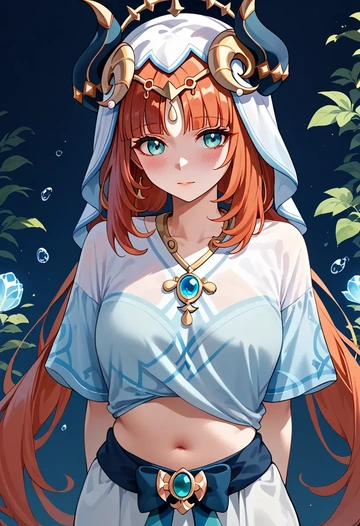 genshin_impact,nilou_(genshin_impact),tie-dye shirt,dolphin shorts  - AI generated anime art