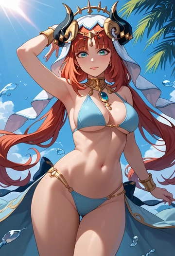 genshin impact,nilou,bikini  - AI generated anime art