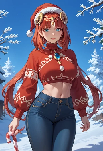 genshin impact,nilou,Christmas  - AI generated anime art