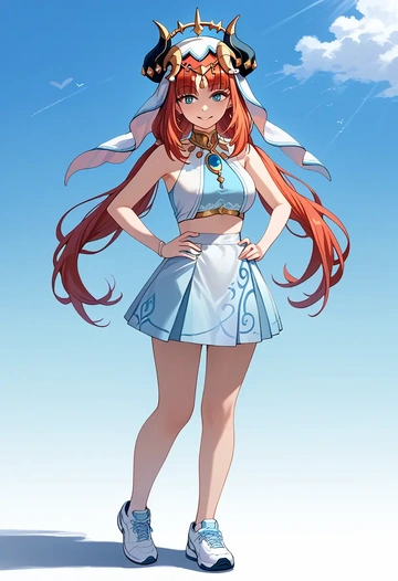 genshin impact,nilou,tennis skirt  - AI generated anime art