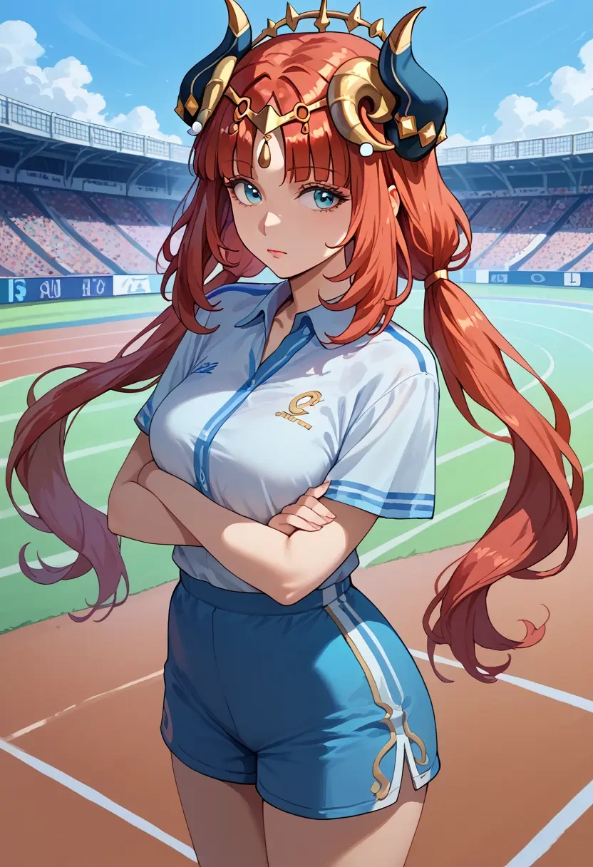 genshin impact,nilou,tennis polo,skort  - 