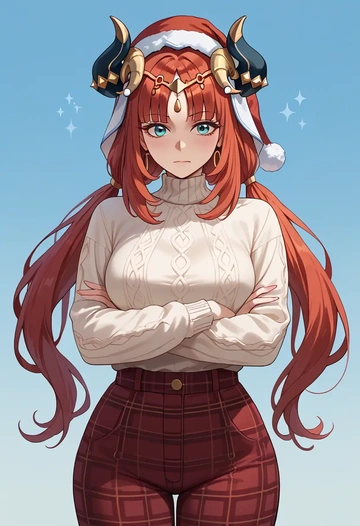 genshin impact,nilou,Christmas  - AI generated anime art