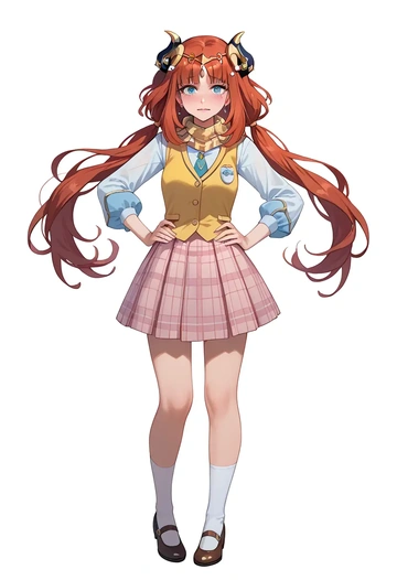 genshin impact,nilou,spring,student uniform,vest  - AI generated anime art