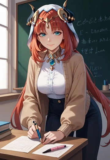 genshin impact,nilou,teacher, sweater  - AI generated anime art