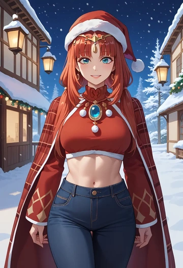 genshin impact,nilou,Christmas,plaid trousers  - AI generated anime art