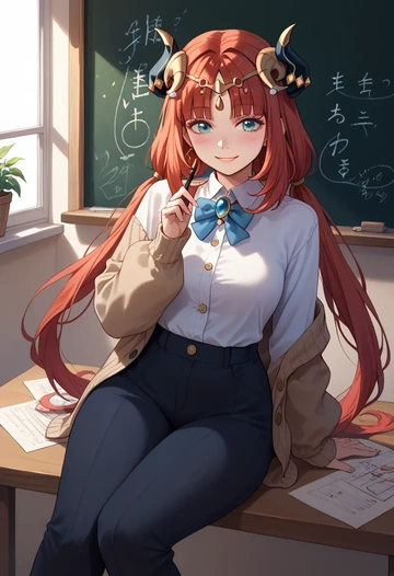 genshin impact,nilou,teacher, sweater  - AI generated anime art