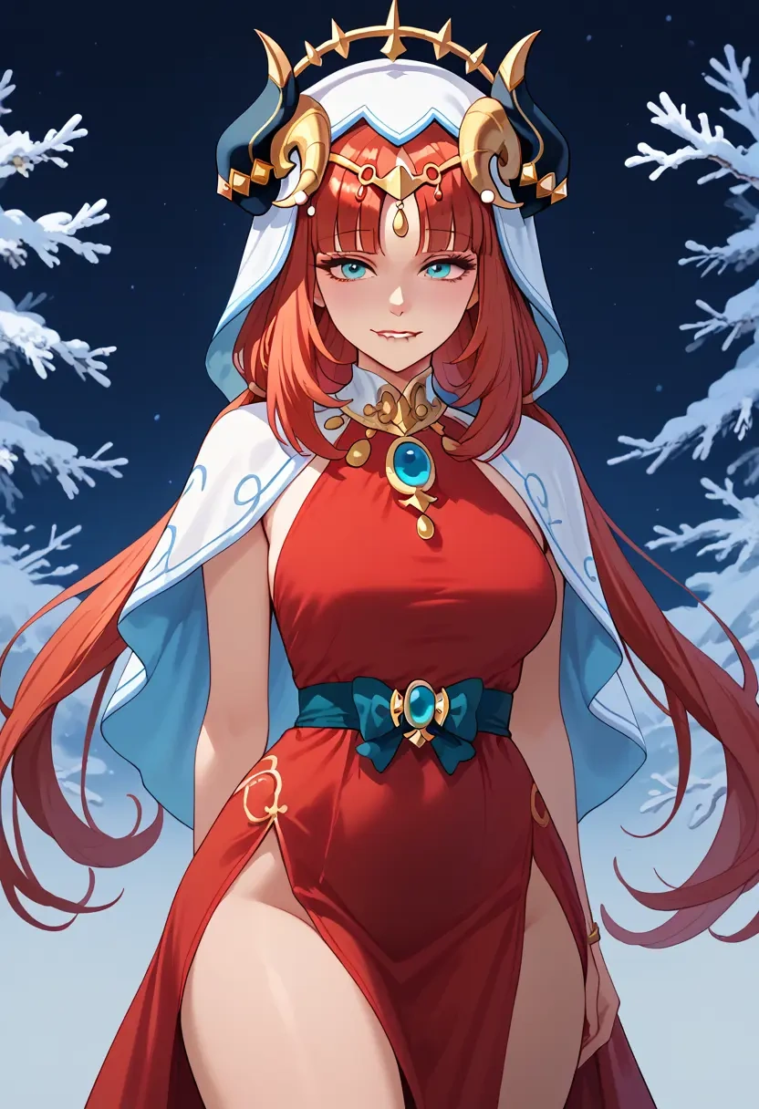 genshin impact,nilou,Christmas,red velvet dress  - 