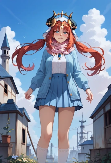 genshin impact,nilou,spring,student uniform,cardigan  - AI generated anime art