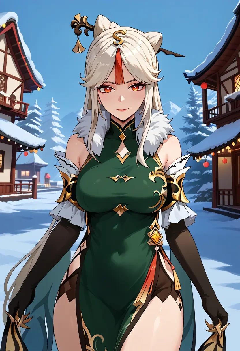 genshin impact,ningguang_(genshin_impact),Christmas,dress  - 