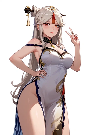 genshin impact,ningguang_(genshin_impact),silk slip dress  - AI generated anime art