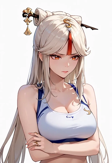 genshin impact,ningguang_(genshin_impact),sports bra,high-waisted leggings  - AI generated anime art