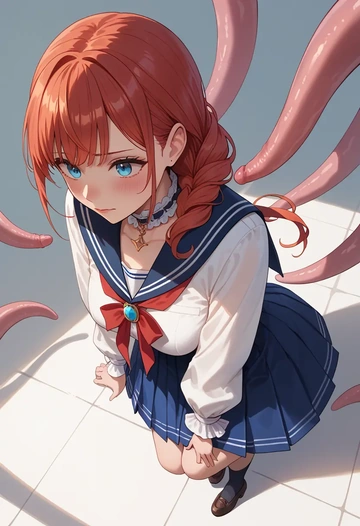 hololive,ninomae_ina'nis,sailor, uniform  - AI generated anime art