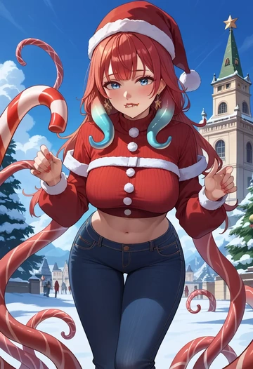 hololive,ninomae_ina'nis,Christmas  - AI generated anime art