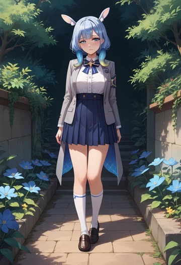 hololive,ninomae_ina'nis,winter,student uniform,blazer  - AI generated anime art