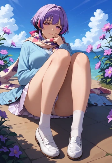 idolmaster,ninomiya_asuka,spring,student uniform,cardigan  - AI generated anime art