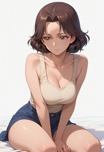 girls_und_panzer,nishi_kinuyo,abstract print tank,dolphin shorts  - AI generated anime art