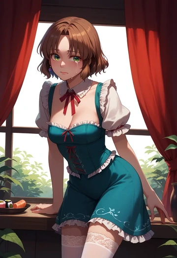 touhou,nishida_satono,Victorian-era,stockings,sexy  - AI generated anime art