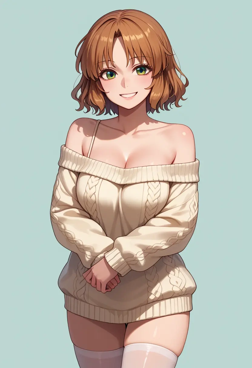 touhou,nishida_satono,off-shoulder,sweater  - 