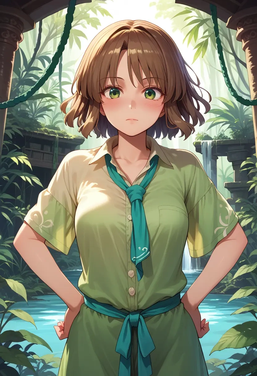 touhou,nishida_satono,tie-dye shirt,dolphin shorts  - 