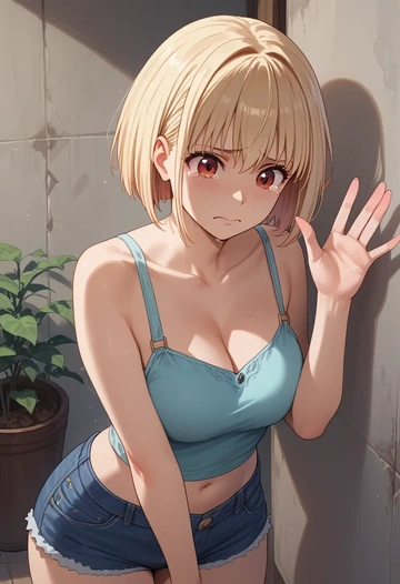 lycoris_recoil,nishikigi_chisato,shorts,sexy  - AI generated anime art