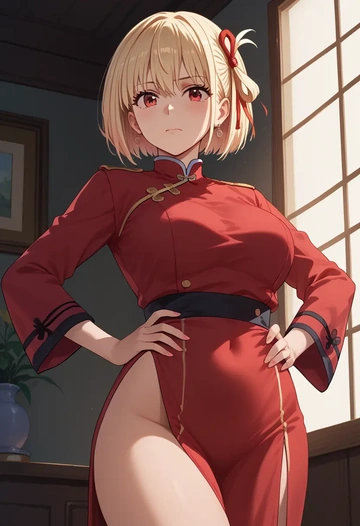 lycoris_recoil,nishikigi_chisato,qipao  - AI generated anime art