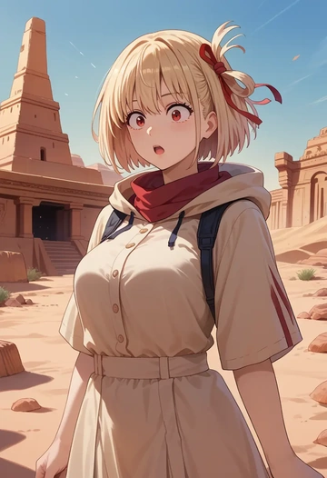 lycoris_recoil,nishikigi_chisato,crop windbreaker,shorts  - AI generated anime art