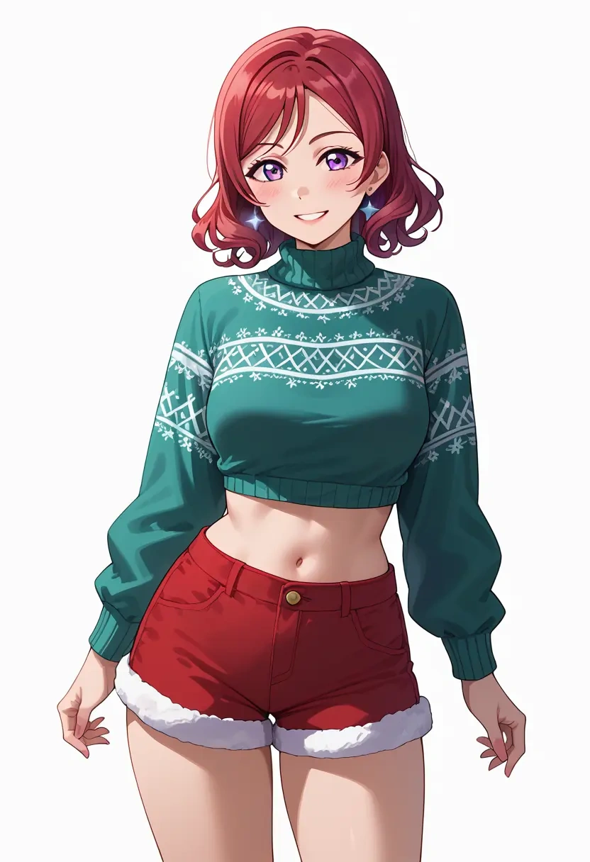 love_live,nishikino_maki,Christmas,red velvet shorts  - 