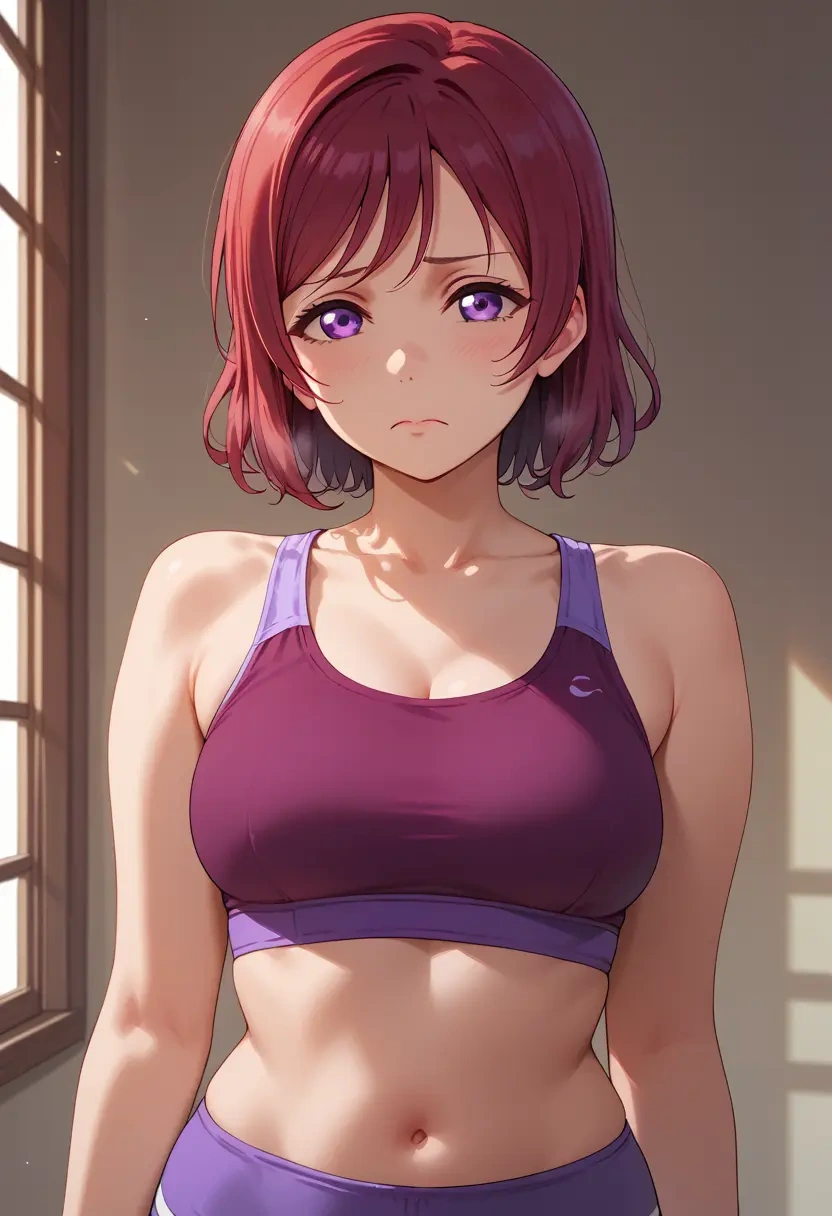 love_live,nishikino_maki,sports bra,high-waisted leggings  - 