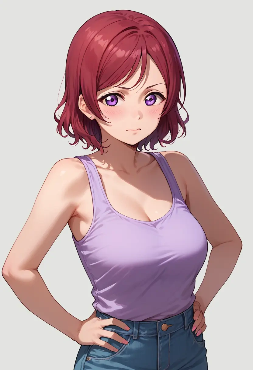 love_live,nishikino_maki,abstract print tank,dolphin shorts  - 