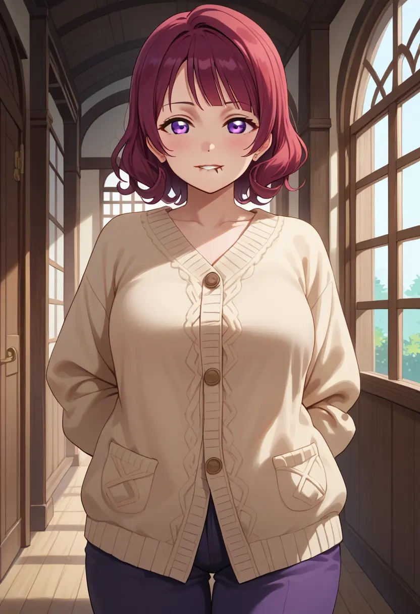 love_live,nishikino_maki,cardigan,oversized,wide-leg pants  - 