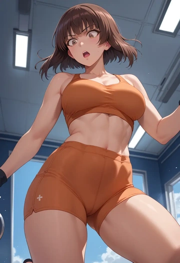 girls_und_panzer,nishizumi_maho,yoga shorts  - AI generated anime art