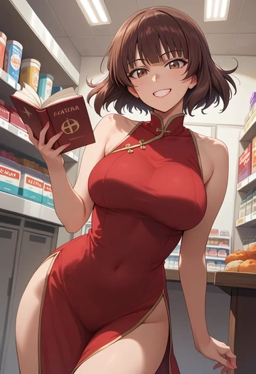 girls_und_panzer,nishizumi_maho,qipao  - AI generated anime art